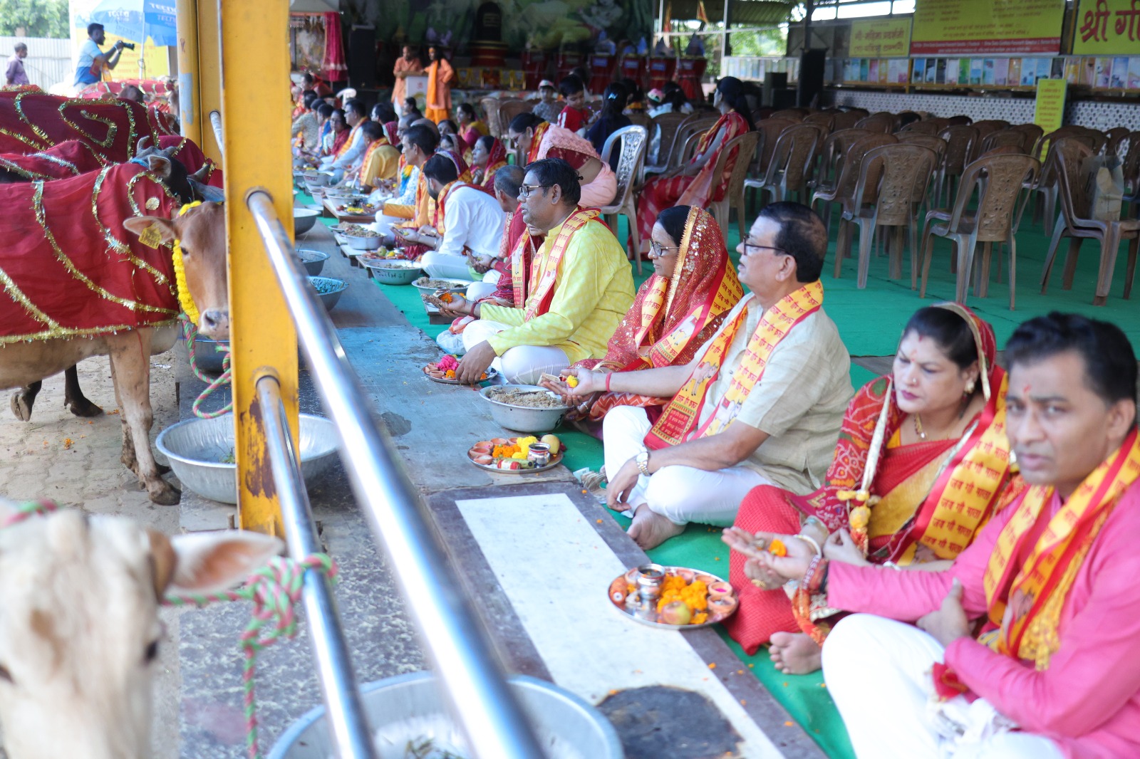 Gau Puja with Marigold Garlands