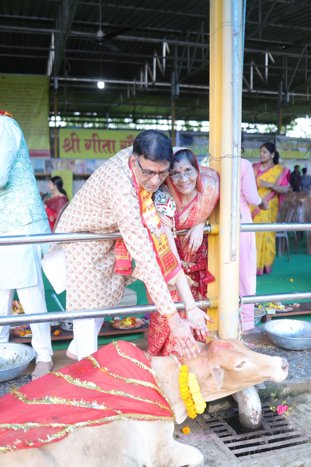 Elderly Couple Gau Puja